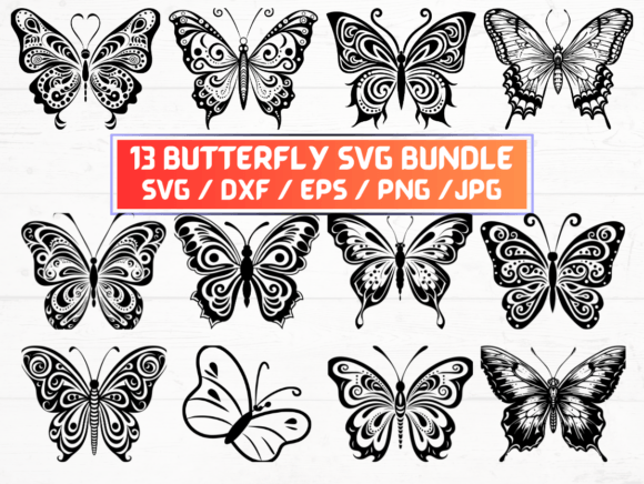 13 Butterfly SVG Graphics for Crafts