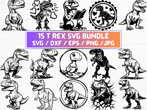 15 T Rex SVG File