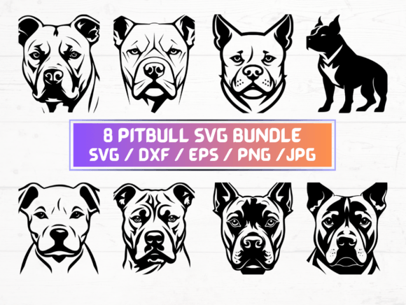 8 Pitbull Svg File: A Graphic Asset for Crafts and Branding