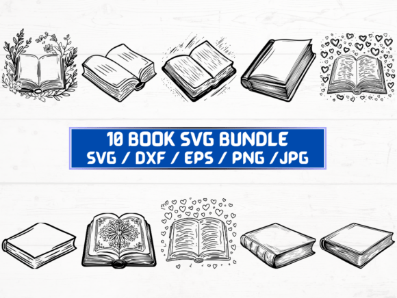 Book SVG File: Graphics for Crafts & Content Publishing