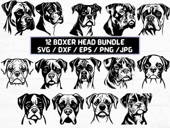 Boxer Head SVG: Graphics for Crafts & Creative Brands