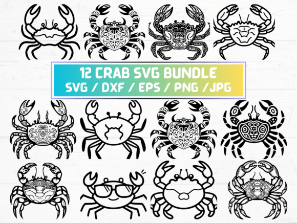 Crab Laser Cut Graphics for Crafts