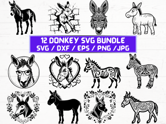 Donkey Laser Cut Graphics for Crafts