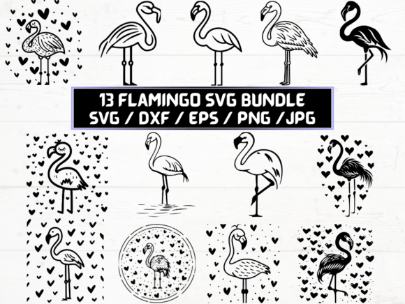 Flamingo Graphics for Crafts and Branding