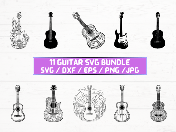 Guitar Laser Cut: Graphics for Crafts & Creative Publishing
