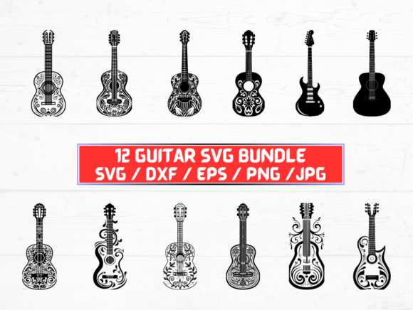 Guitar SVG Bundle: Graphics for Crafts & Creative Brands