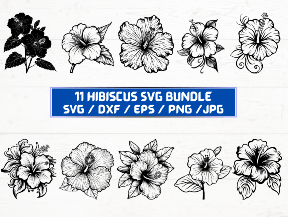Hibiscus Flower Laser Cut Graphics for Crafts