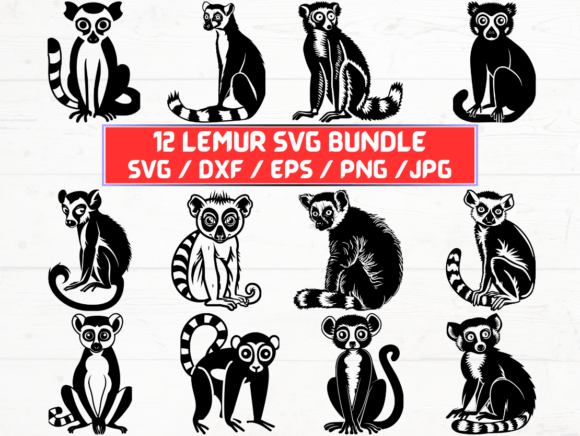 Lemur SVG Bundle: Graphics for Crafts That Spark Joy