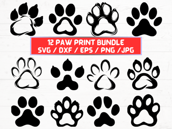 Paw Print SVG Bundle: Graphics for Crafts & Creative Branding