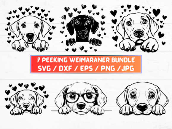 Peeking Weimaraner SVG: Crafts & Graphics for Warm, Playful Branding