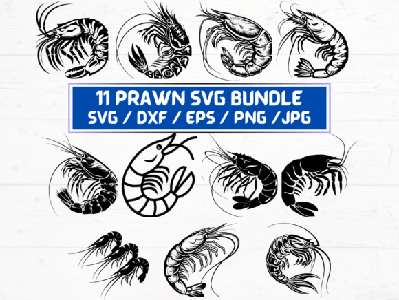 Prawn Laser Cut Graphics for Crafts