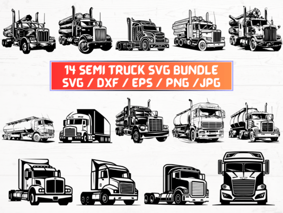 Semi Truck SVG for Graphics and Crafts