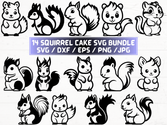 Squirrel SVG, DXF, EPS, JPG, PNG for Crafts & Graphics
