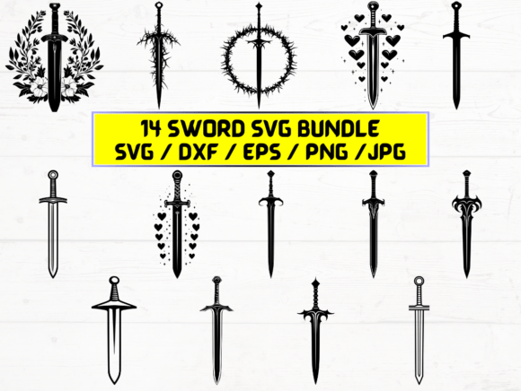 Sword SVG Graphics for Crafts & Digital Products