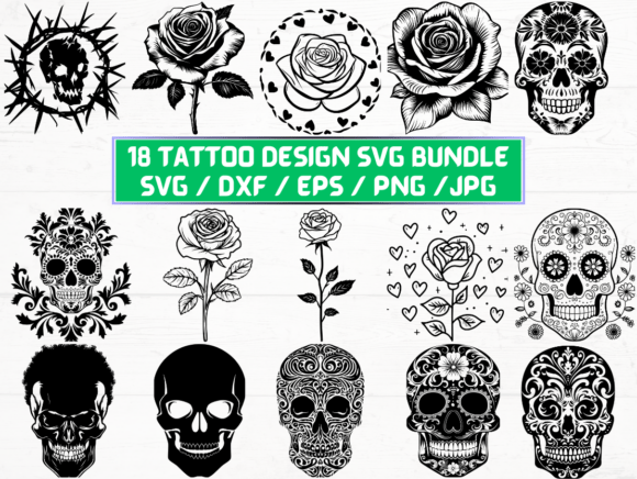Tattoo Design Laser Engraving Cut File: Graphics for Crafts & Creative Publishing