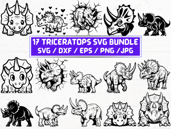 Triceratops Graphics for Crafts