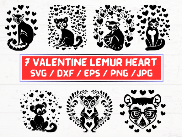Valentine Lemur Heart SVG: A Graphic for Crafts