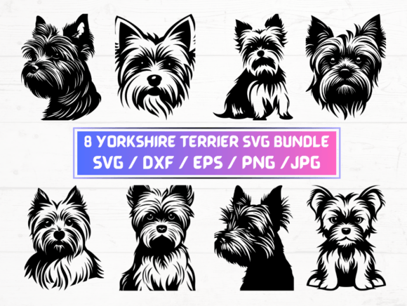 Yorkshire Terrier Dog Graphics for Crafts and Branding