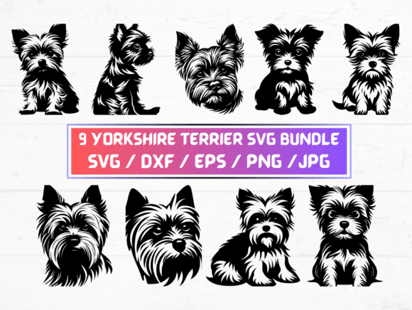 Yorkshire Terrier Dog Svg for Graphics and Crafts